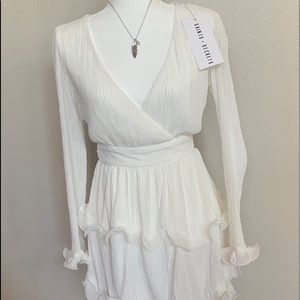 Beautiful “New” White Long-Sleeved Dress!